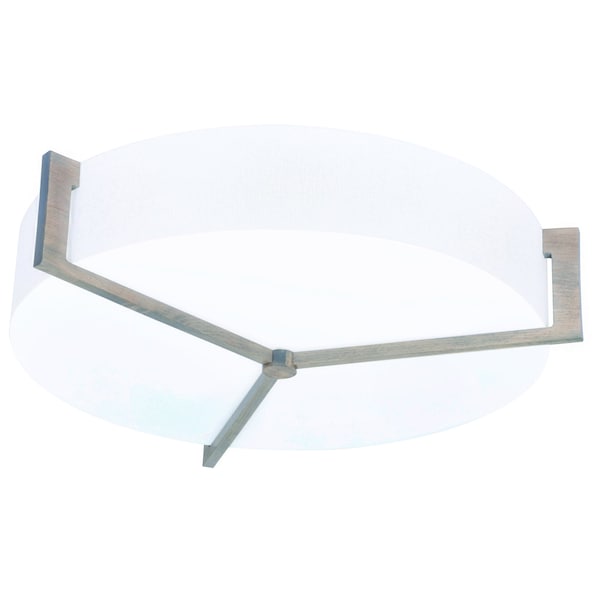 Apex 17" LED Ceiling - Weathered Grey Finish - Linen White Shade